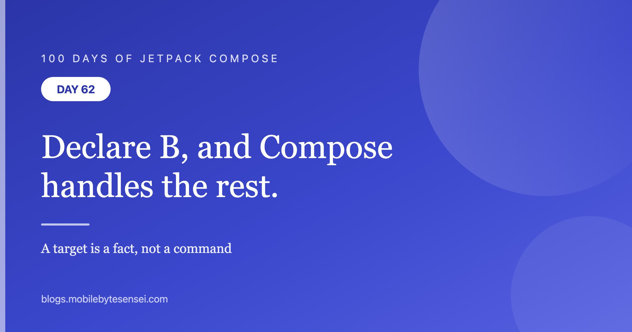 Day 62 — Declare the target; Compose handles the path