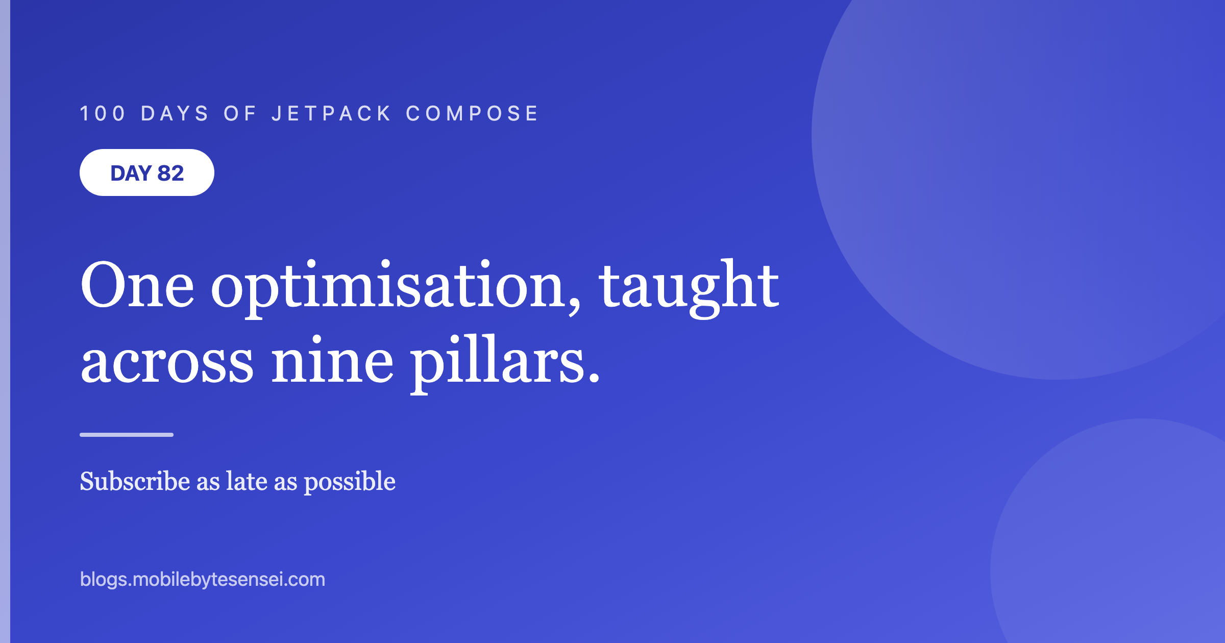 Day 82 — Nine pillars have quietly been teaching you one optimisation