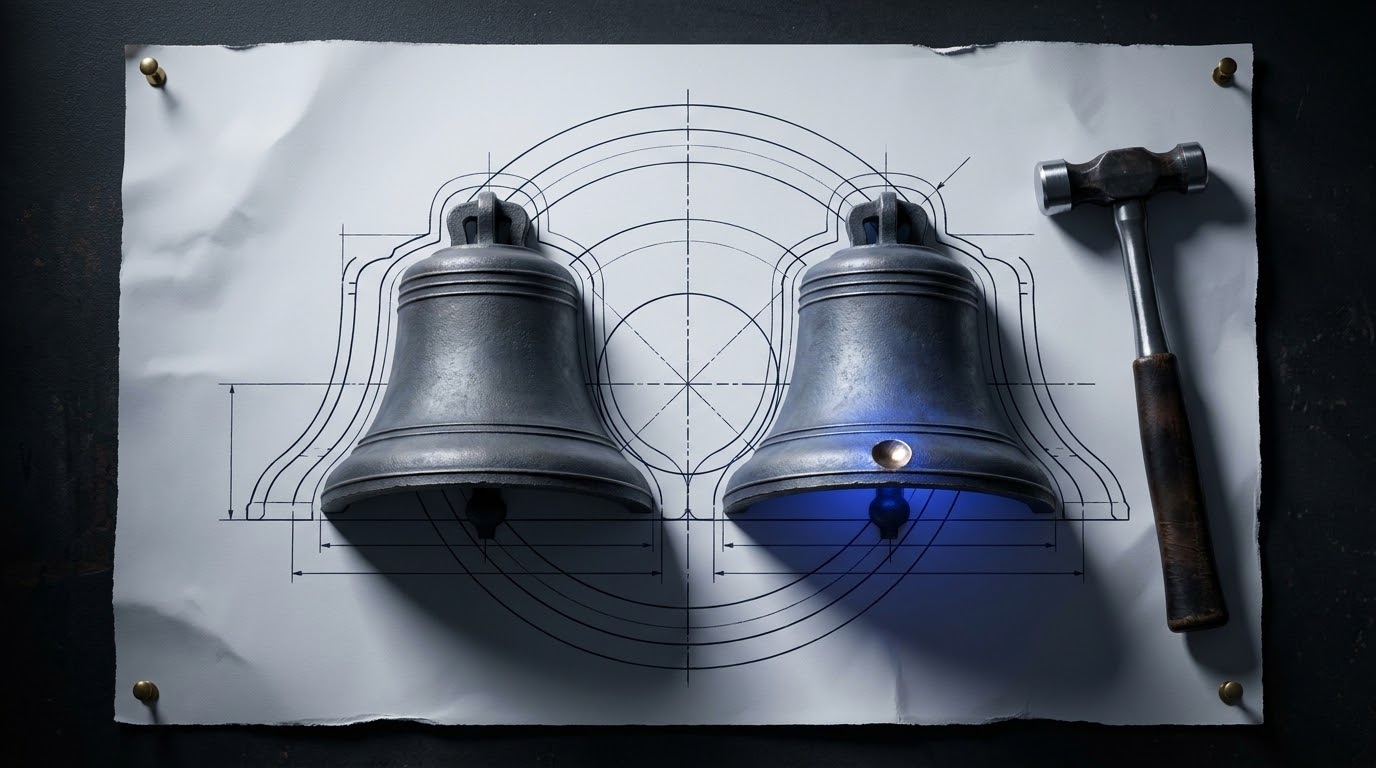 One drawing, two castings, and a difference you only find by striking them