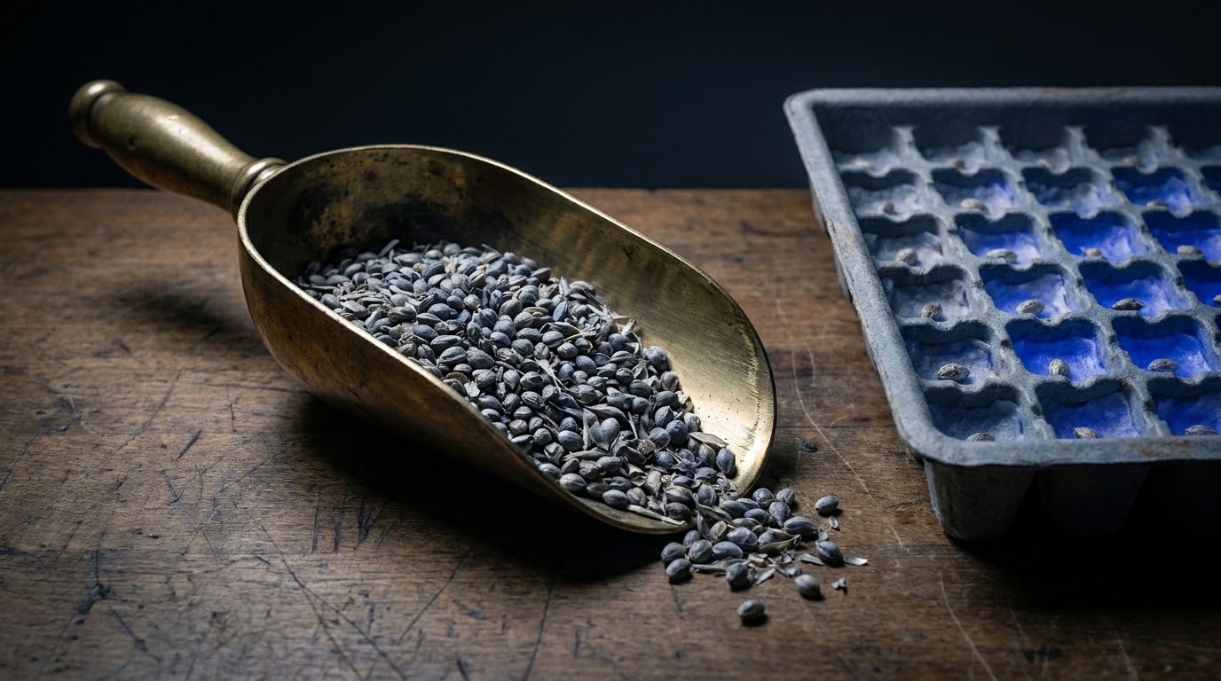 A heap that offers nothing to count, beside a grid that does