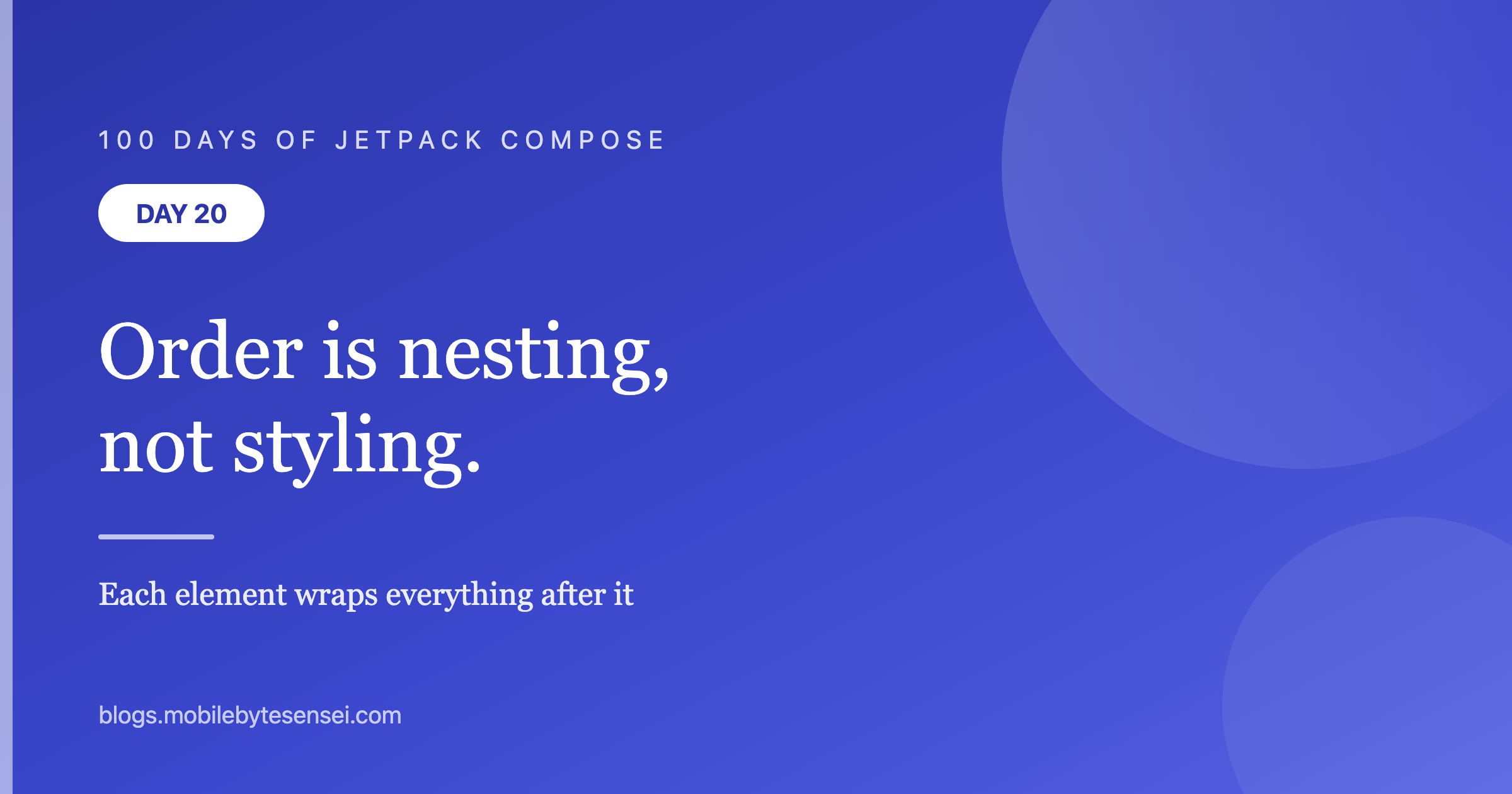 Day 20 — padding().background() and background().padding() are not th