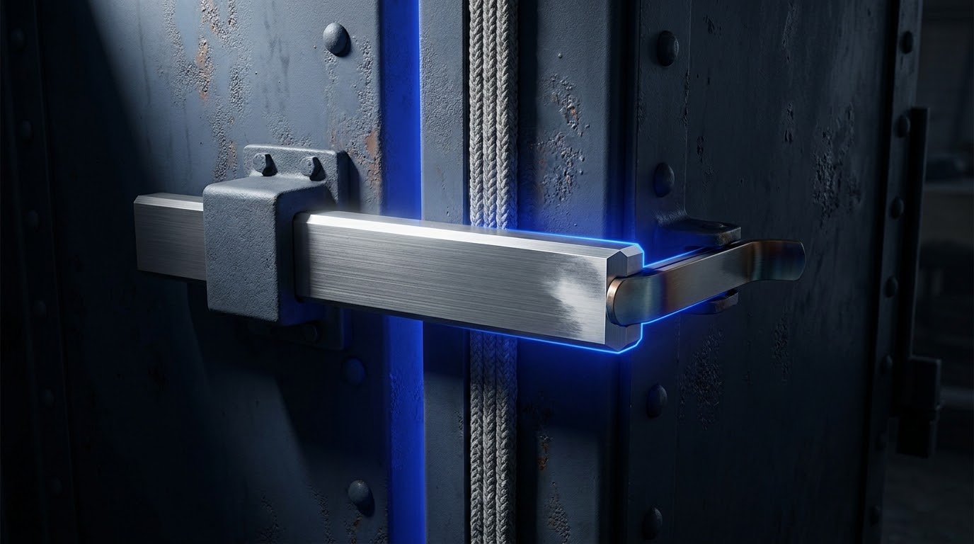 The furnace's door interlock, which is not a notice but a mechanism