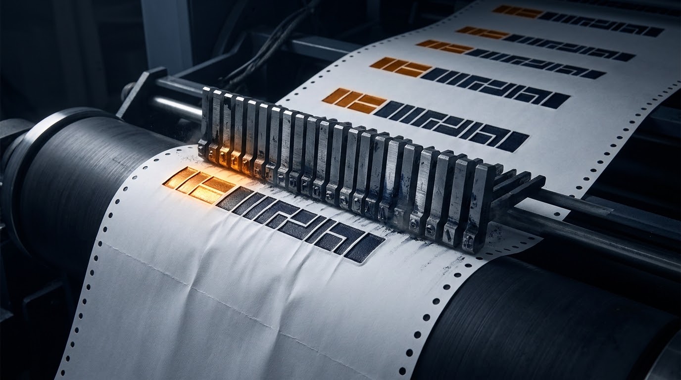 The whole line struck in one blow, ownership field and body arriving together