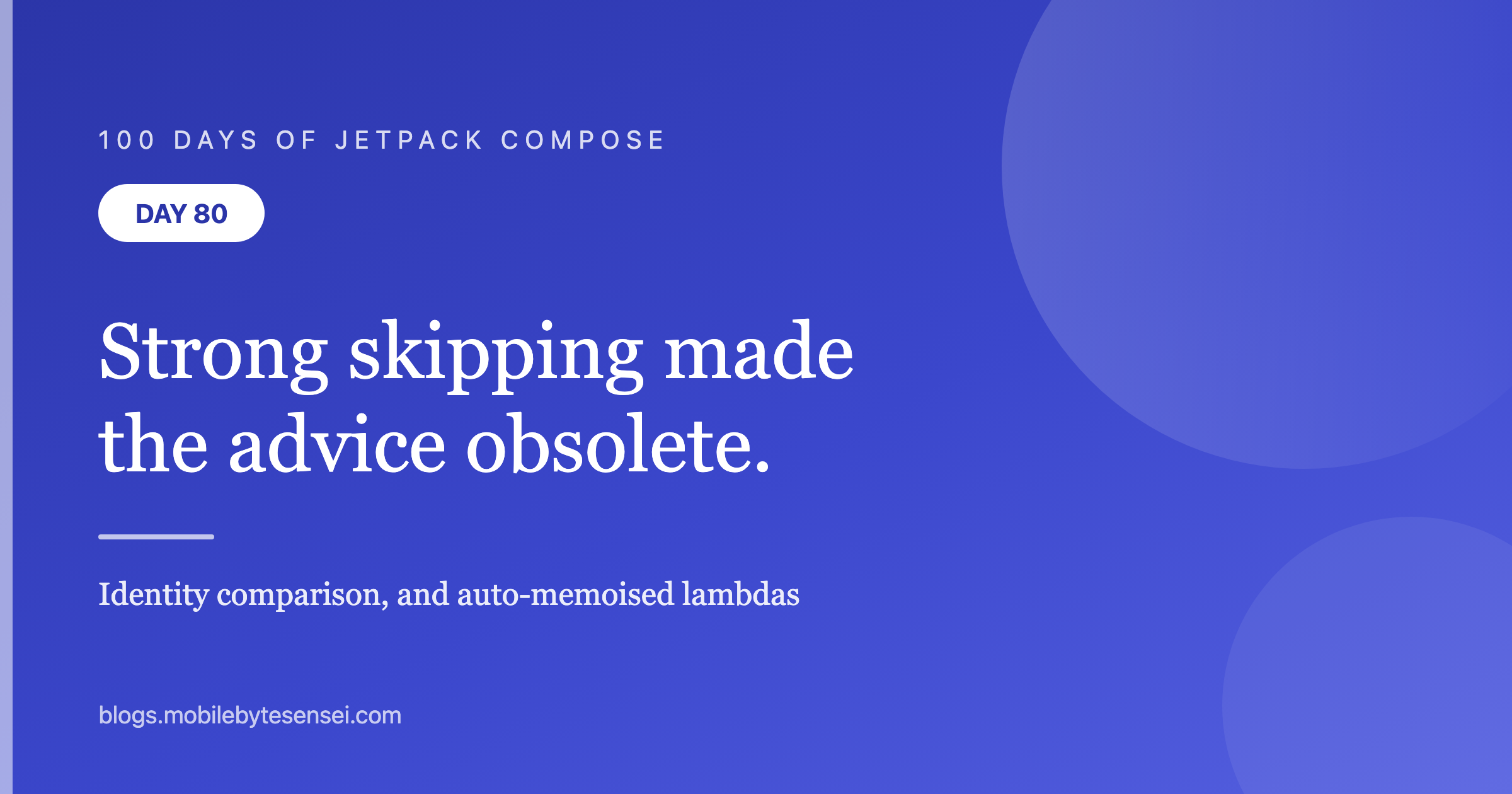 Day 80 — Strong skipping made most of yesterday's advice unnecessary
